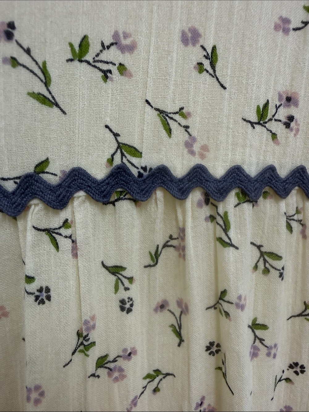 Madewell Cream Floral Maxi Dress with Navy Trim - Picture 5 of 8